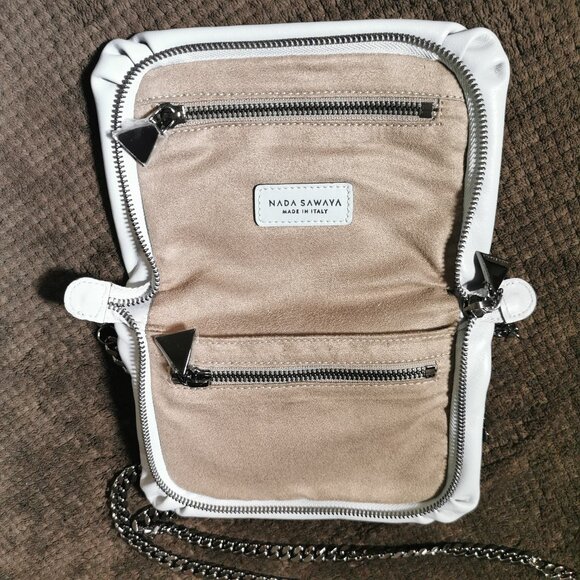 Unique Light blue/Gunmetal Laser Cut Bibi Crossbody EUC #244 - Picture 7 of 15